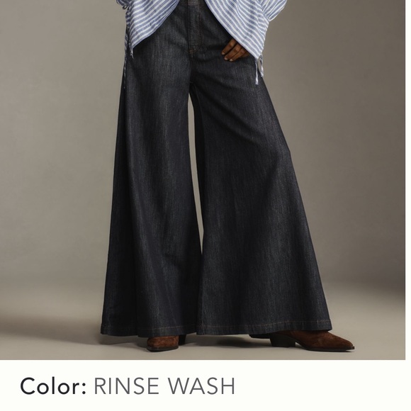 High Waisted Ultra Wide Leg Flare Jeans - Picture 2 of 7